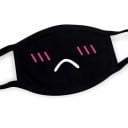 Sort unisex vinter bomulds halvmaskemasker til ansigt med tegneserie mønster varm forstærkning mod støv beskyttende åndedrætsmaske 1