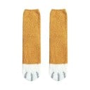 Sosete de iarnă pentru femei, calde, pufoase, uni, EU 36-42, bumbac, poliester, motiv lăbuțe de pisică, 1 pereche 2