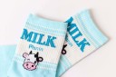 Sosete pentru femei cu inscripția MILK și un desen vesel Sosete mai înalte deasupra gleznei în stilul unei cutii de lapte Bumbac Mărimea EUR 34–42 1 13