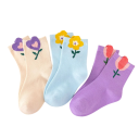 Sosete pentru fete 5 perechi Sosete colorate cu motiv floral Poliester elastan Sosete elastice si confortabile pentru copii 5