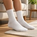 Sosete sport pentru bărbați absorbante și antiderapante din lână peste gleznă pentru baschet și badminton pentru alergare și activități 4