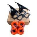 Sospensioni CX4 per skateboard 6,25 pollici con ruote e cuscinetti Set con rondelle e viti Truck neri per costruzione e riparazione 3