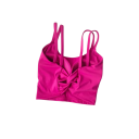 Sostén deportivo para mujer con fruncido en la parte delantera y tirantes delgados de nylon para fitness, correr, hacer ejercicio y entrenar 2