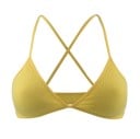 Sostén triangular para mujer de material acanalado tirantes delgados cruzados en la espalda banda inferior estrecha algodón nylon 6