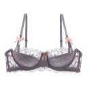 Sostenes balconette de encaje para mujer con copas moldeadas y lazos decorativos con diseño floral y tirantes ajustables 1