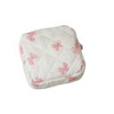 Söt bärbar väska för hygienprodukter och tamponger 12,5 x 5 x 12,5 cm Förvaringsorganisatör med dragkedja Polyesterpåse med rosett 2