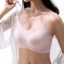 Sottile reggiseno da donna senza ferretti con scollatura a V e schiena bassa a U con spalline sottili e bordi lisci per un uso quotidiano 4