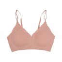 Sottile reggiseno senza cuciture con spalline sottili e bordo ondulato in polyamide leggero per un uso quotidiano e comfort 3