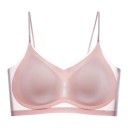 Sottile reggiseno senza cuciture con spalline sottili e coppe perforate in nylon ed elastan senza ferretto per uso quotidiano 1