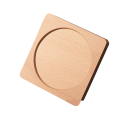 Sottobicchiere quadrato in legno con interno rotondo 9 cm Sottobicchiere resistente al calore per tè e caffè legno per apparecchiare la tavola 2