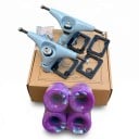 Sottocarri CX4 6,25 pollici con ruote e cuscinetti Set completo con rondelle e viti Truck grigi per costruire skateboard 4