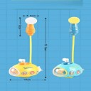 Sous-marin pour enfants avec douche pour jouer pendant le bain en couleur jaune ou bleue avec ventouse et long tuyau 3