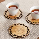 Sous-verre en bois avec motif de fleur 2