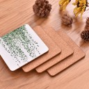 Sous-verre en bois avec motif de plantes 3