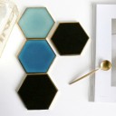 Sous-verre en céramique en forme d'hexagone 5