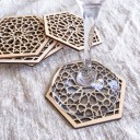 Sous-verres en bois sculptés 10 pcs 2