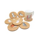 Sous-verres en liège avec un chat et un chien 2 pcs 3
