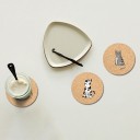 Sous-verres en liège avec un chat et un chien 2 pcs 6