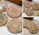 Sous-verres en liège hippie 4 pcs 6