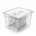 Sous Vide Behälter 11 l mit Deckel und Edelstahlrost Abnehmbare Trennwände Edelstahl 304 und Polycarbonat Transparent Zubehör 1