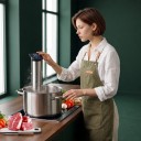 Sous vide cooker Wancle 1100 W Rezistent la apă Ecran tactil LED Precizie ±0,1 °C Tub din oțel inoxidabil detașabil Alb Pentru carne și pește 2