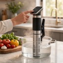 Sous vide imersor BioloMix SV-9008 1300 W WiFi e aplicação Tuya Smart Precisão ±0,1 °C Aço inoxidável IPX7 Preto Para carne e peixe 7
