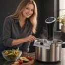 Sous vide ponornakeitin Wancle 1100 W LCD kosketusnäyttö Tarkkuus ±0,1 °C 20 l astiasta Nro IPX7 Musta Liha ja kala 4