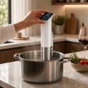 Sous vide ponorný vařič Wancle 1100 W Vodotěsný LED dotykový displej Přesnost ±0,1 °C Odnímatelná nerezová trubice Bílý Na maso a ryby 4