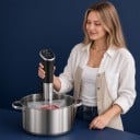 Sous vide Taucher Wancle 1100 W LCD Touchscreen Präzision ±0,1 °C Für Behälter bis 20 l Edelstahl IPX7 Schwarz Für Fleisch und Fisch 8
