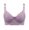 Soutien de renda feminino com laço Larga bainha de renda sob os copos Largas alças de renda Fecho com ganchos Nylon e spandex 8