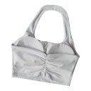 Soutien-gorge de sport pour femme à encolure dégagée avec décolleté carré et fronces au centre, dos nu et large bandeau inférieur 10