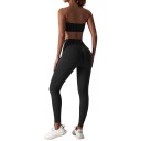 Soutien-gorge de sport sans bretelles style bandeau avec bord supérieur droit et surface lisse sans fermeture pour le yoga et le fitness 14