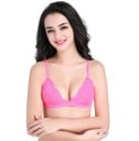 Soutien-gorge en dentelle pour femmes avec bonnets triangulaires Bretelles fines réglables Large bande inférieure Fermeture à crochets 7