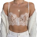 Soutien-gorge en dentelle pour femmes avec un bas allongé et des boutons décoratifs, avec des bonnets moulés et des bretelles 8