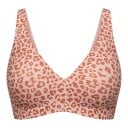 Soutien-gorge sans couture pour femme sans armatures avec motif léopard et décolleté en V plus profond avec larges bretelles en rose 1
