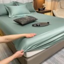 Spännbara lakan med gummiband 400 TC storlek 160 x 200 cm Enfärgat slätt lakan som är behagligt vid beröring För madrasser upp till 30 cm 16