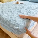 Spannbetttuch aus elastischem Flanell 180 × 220 cm, Glattes weiches warmes Bettlaken, bleibt an Ort und Stelle, Muster mit Rauten 10