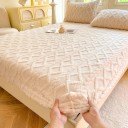 Spannbetttuch aus elastischem Flanell 200 × 220 cm, Glattes weiches warmes Bettlaken, bleibt an Ort und Stelle, Muster mit Quadraten 6