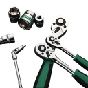 Spärrnyckelsats 29 delar 1/4&quot; CR-V Hylsor 72 tänder spärrskaft och bits för bil- och hushållsunderhåll Bärbart verktyg i hållare 2