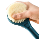 Spazzola da bagno con manico lungo 38 x 7,8 cm Spazzola morbida in plastica per schiena e corpo Spazzola da doccia massaggiante Pulizia profonda della pelle 3