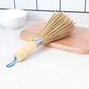 Spazzola di bambù per lavare piatti e pentole 2 pz Manico in legno con gancio per appenderlo Mazzo di setole di bambù Lunghezza circa 25 cm 6