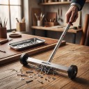 Spazzola magnetica per chiodi e viti 42,5 cm con ruote Manico telescopico 39 a 98 cm Acciaio inossidabile Piatto magnetico Per officina e garage 6