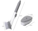 Spazzola per stoviglie 2in1 24 x 6 cm Distributore di detersivo Spugna sostituibile 10 x 6 cm Setole in PET Spazzola per la pulizia della cucina 2