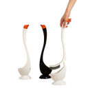 Spazzola per WC con supporto a forma di cigno lunga maniglia altezza 45 cm larghezza 14 cm setole dense spazzola per pulizia del bagno 1