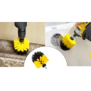 Spazzola rotonda in nylon per trapano 8,8 cm con attacco 1/4" Testina di pulizia con setole dure 3 cm Per la pulizia di superfici e fughe 3