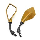 Specchi retrovisori universali per moto 2 pezzi filettatura 10mm costruzione in ABS larghezza 23 cm angolo regolabile adatti per scooter e motociclette 10