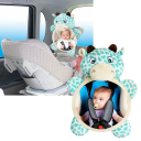 Specchio di sicurezza per bambini da auto 28x21 cm Forma di cervo Infrangibile Visione grandangolare 2 cinghie per poggiatesta Seggiolino auto 3
