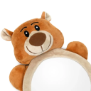 Specchio di sicurezza per bambini da auto 28x21 cm Forma di orso Infrangibile Ampio campo visivo 2 cinghie per poggiatesta Seggiolino auto Specchio retrovisore 3