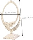 Specchio ovale da tavolo 32 x 23,5 cm con cornice decorativa Elegante accessorio vintage per il tavolo da toeletta 2