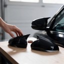 Spejl dække 2 stk, selvklæbende dække til sidespejle i hjørneform, ABS plast, blank sort, til Volkswagen Golf 6 MK6 hatchback 4